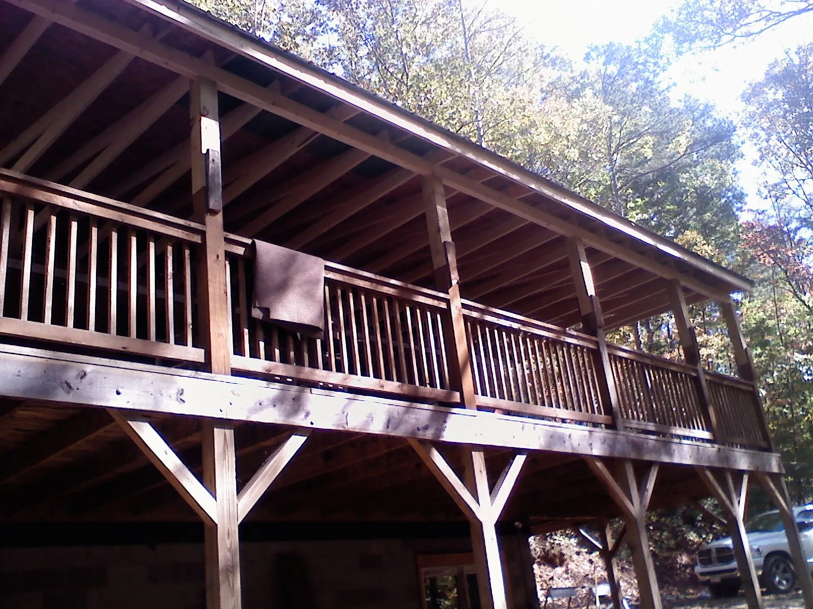 Timber framing under a new elevated porch and deck — Roof Leak Repair in Vincentown by Roofing Brothers